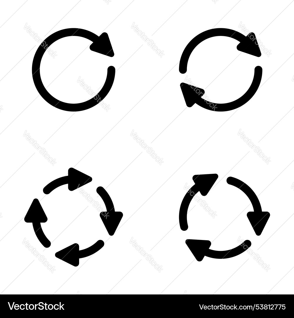 Rotate icon set circle arrow Vector Image