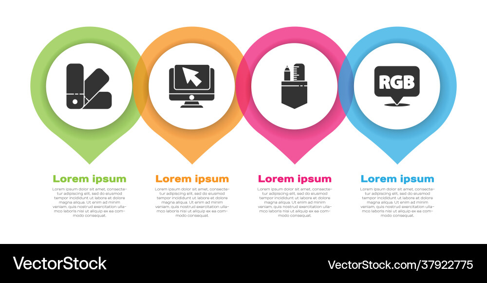 Set color palette guide computer monitor Set color palette guide computer monitor vector image