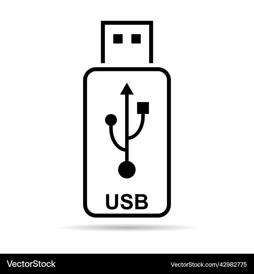 Usb icon technology with shadow connect device Usb icon technology with shadow connect device Vector Image