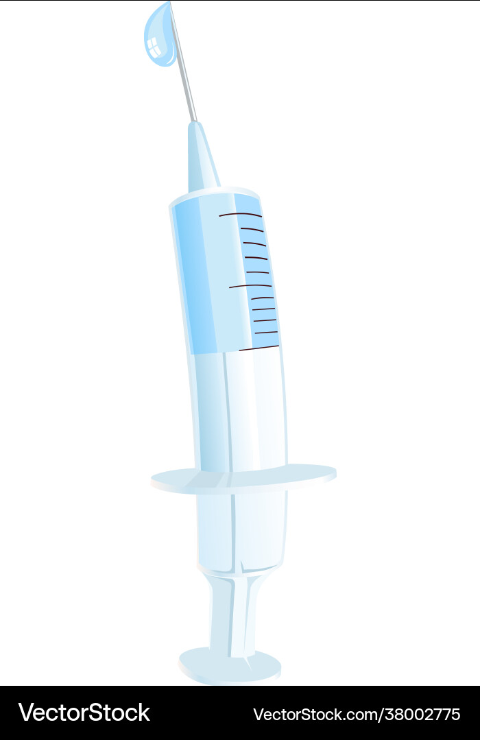 Vaccine injection with drop on top Vector Image