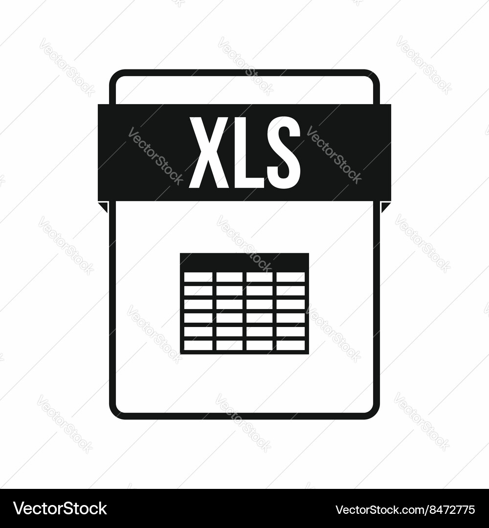 Xls file icon simple style vector image