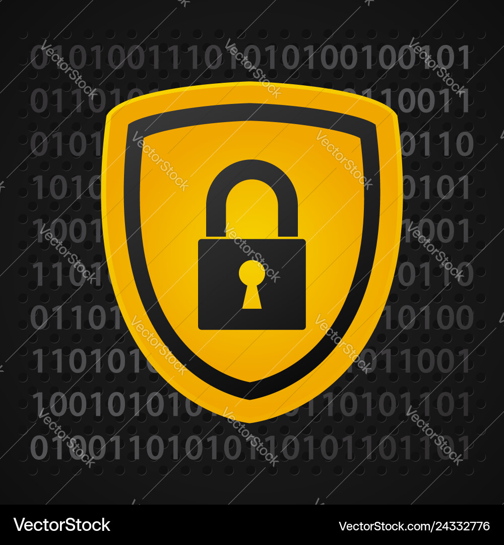 Binary shield Binary shield vector image
