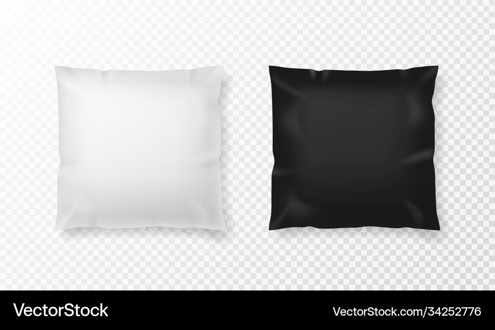Black and white pillow realistic orthopedic Black and white pillow realistic orthopedic vector image