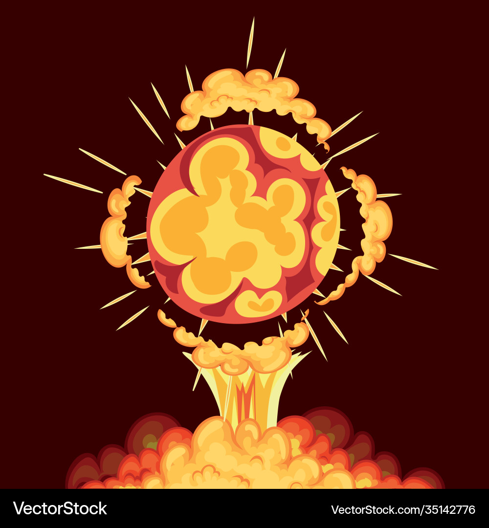 Blast in form circle with clouds yellow Vector Image