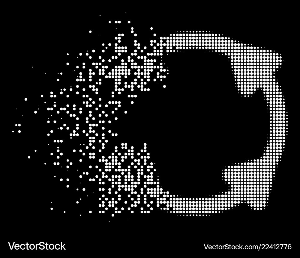 Bright dissolving pixel halftone rotate icon Vector Image