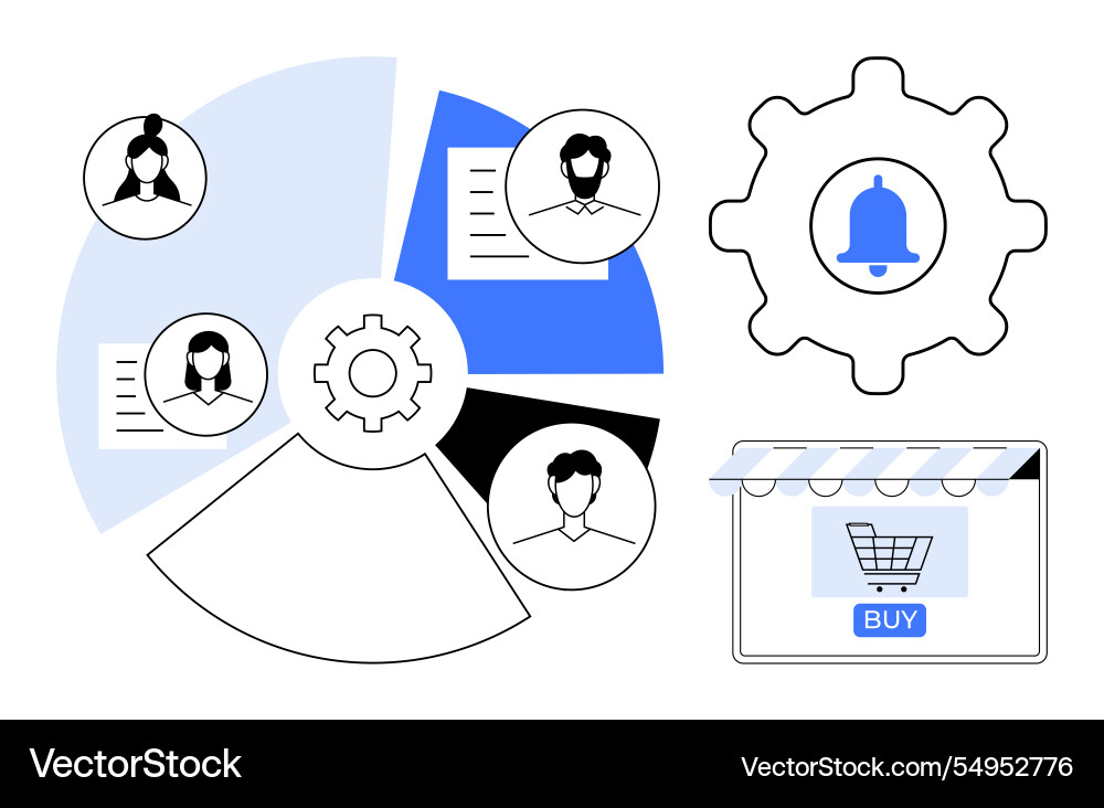 Business workflow with team collaboration Vector Image