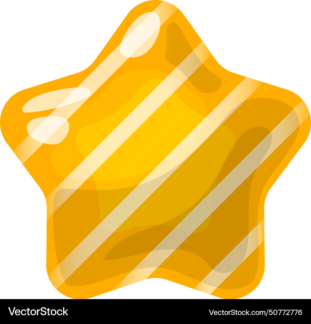 Cartoon star for game interface glossy ui element Vector Image