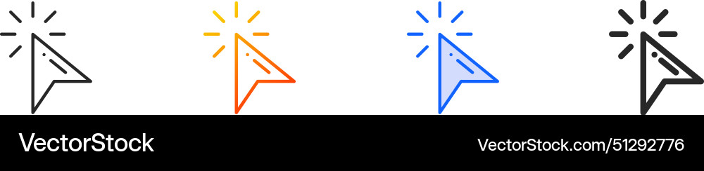 Click iconthin linear gradient blue stroke Vector Image