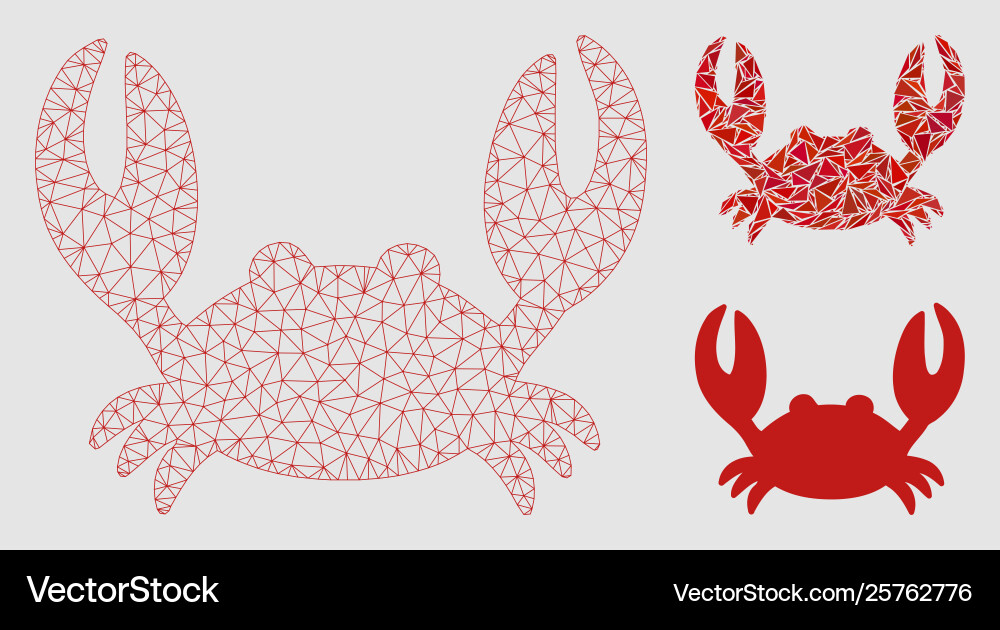 Crab mesh network model and triangle mosaic Crab mesh network model and triangle mosaic vector image