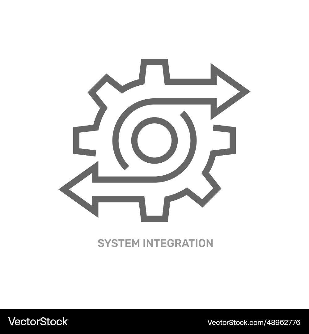 Data operation and system integration process Vector Image