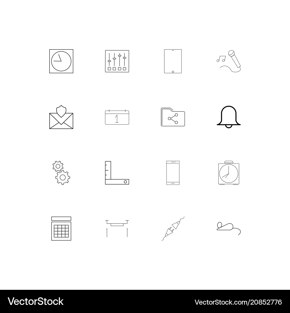 Devices linear thin icons set outlined simple Vector Image