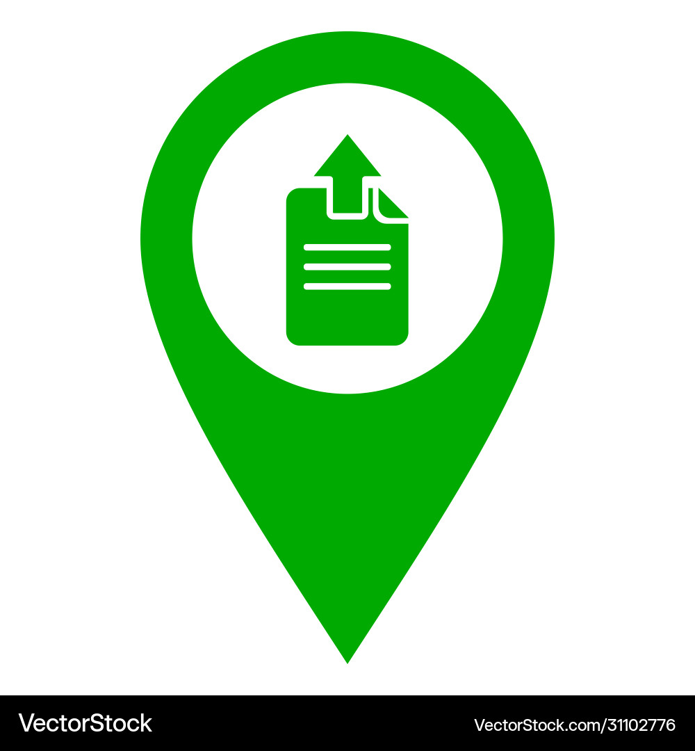 Document upload and location pin vector image