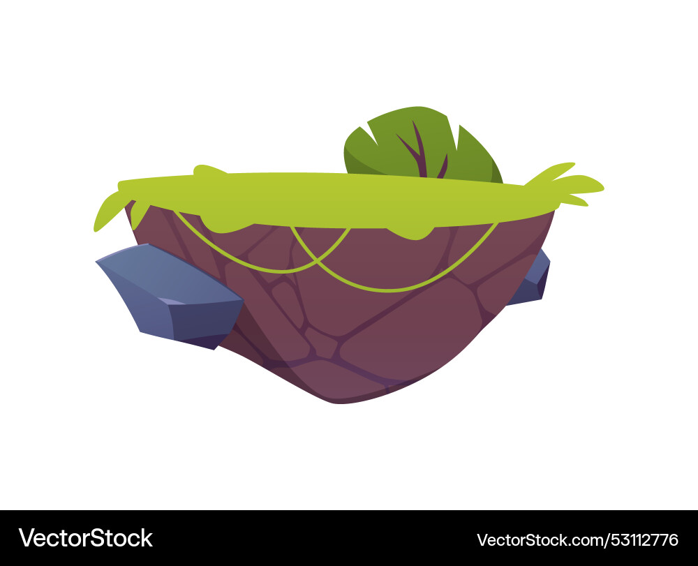 Flying empty island floating platform Flying empty island floating platform vector image