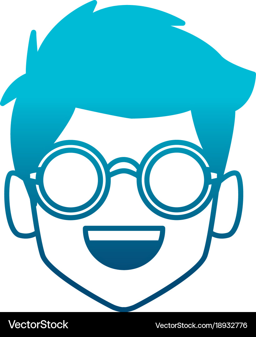 Geek man with round frame glasses vector image