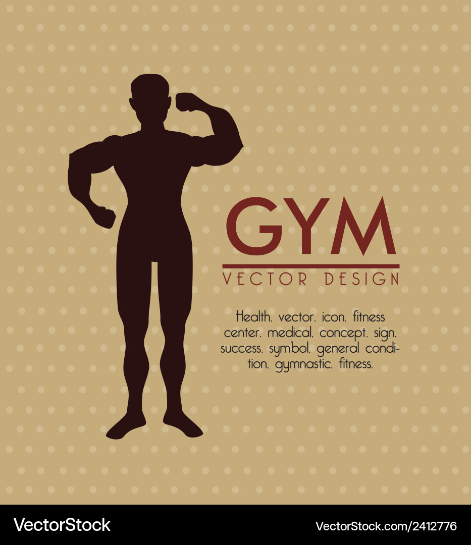 Gym design over dotted background Vector Image