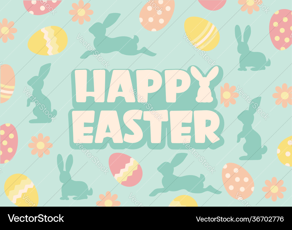 Happy easter background with text and traditional Happy easter background with text and traditional Vector Image