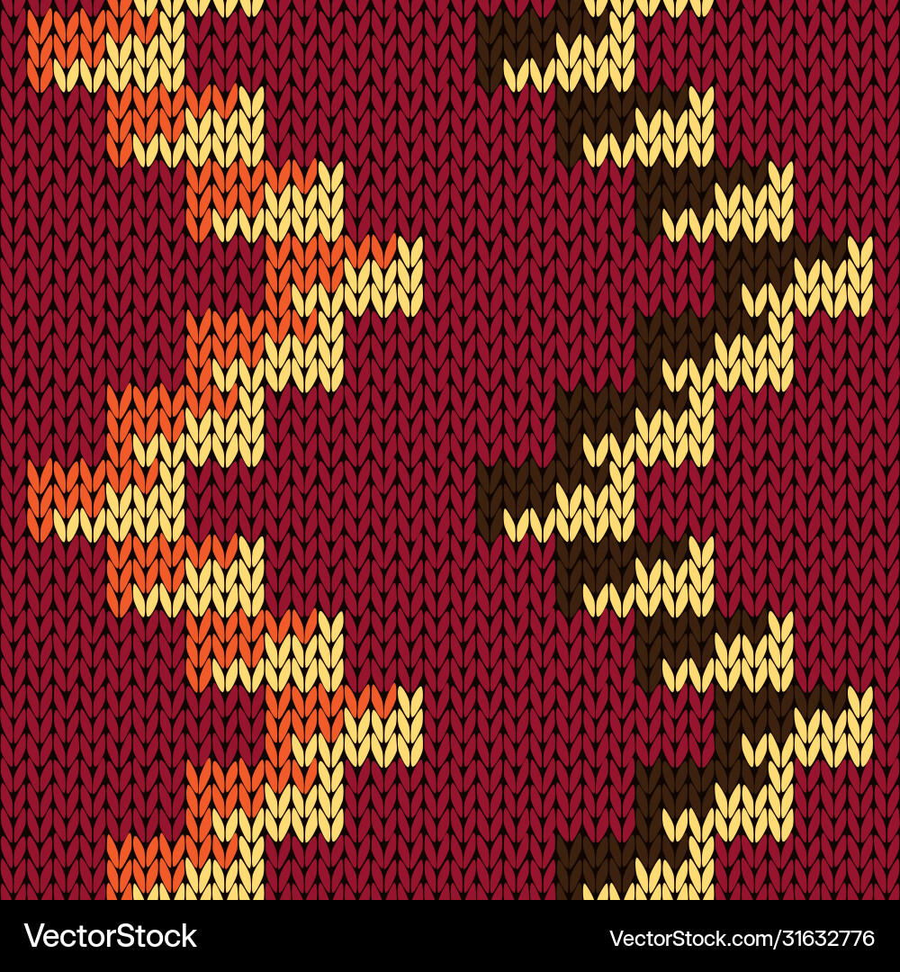 Knitting seamless pattern with zigzag lines Knitting seamless pattern with zigzag lines Vector Image