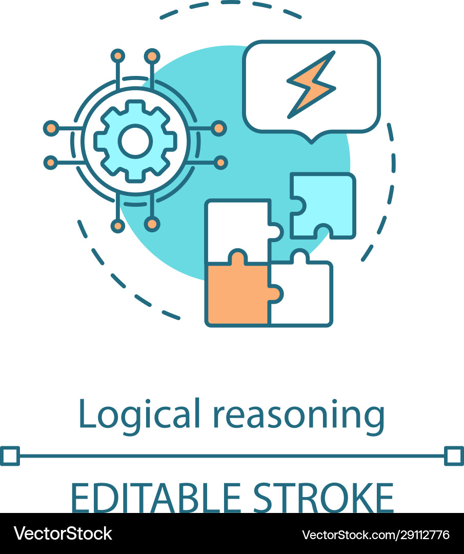 Logical reasoning concept icon solution searching vector image