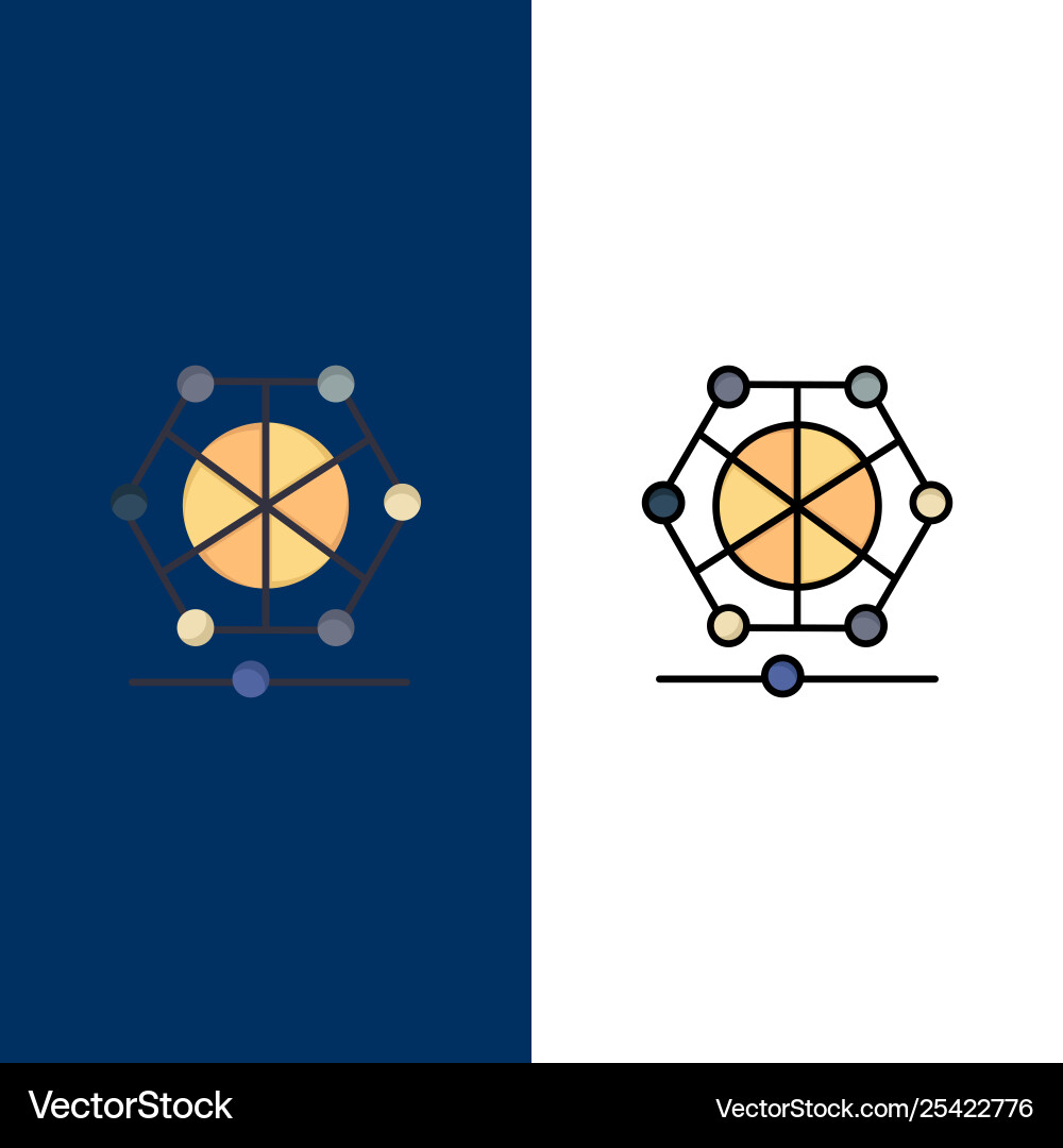 Machine learning language data icons flat Vector Image