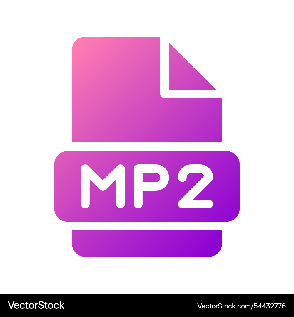 Mp2 modern icon for video files with subtle Mp2 modern icon for video files with subtle vector image