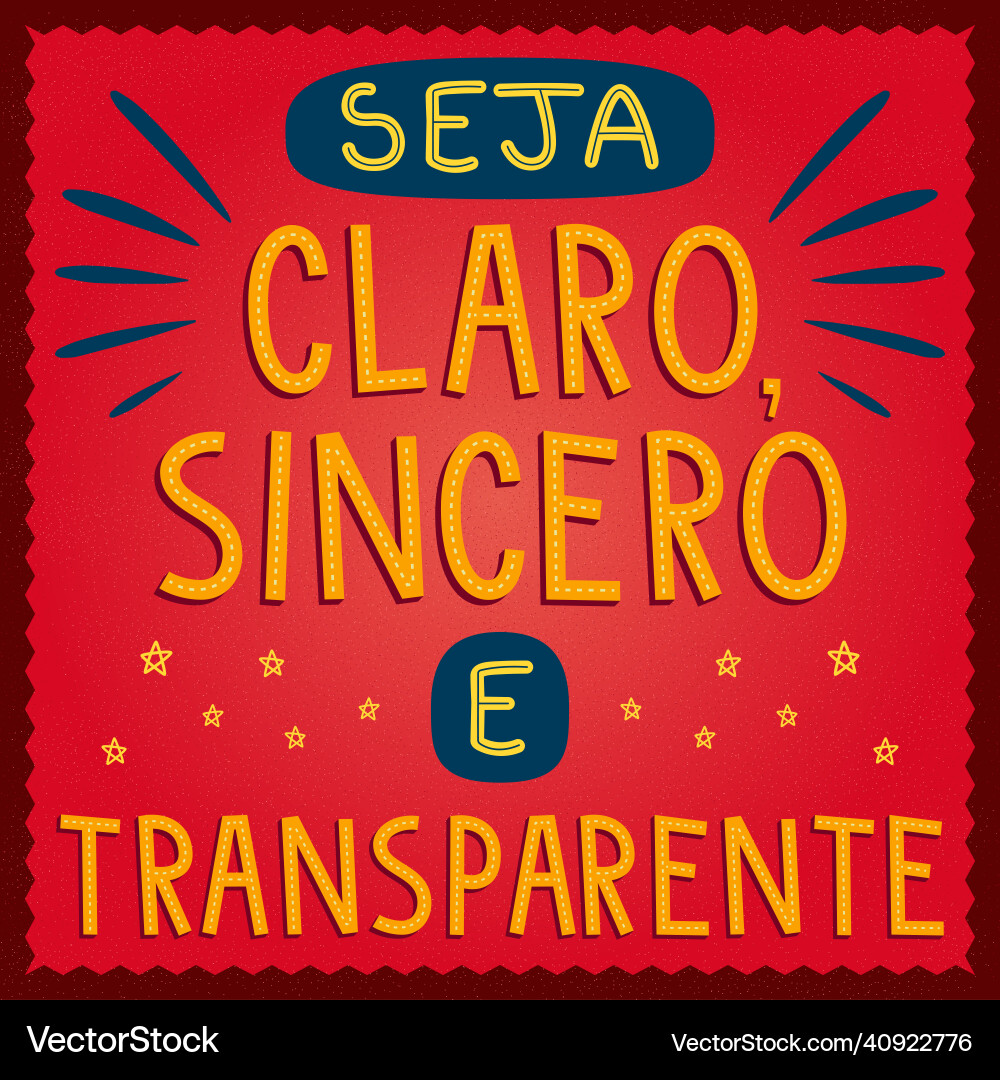 Red brazilian portuguese poster translation Red brazilian portuguese poster translation vector image