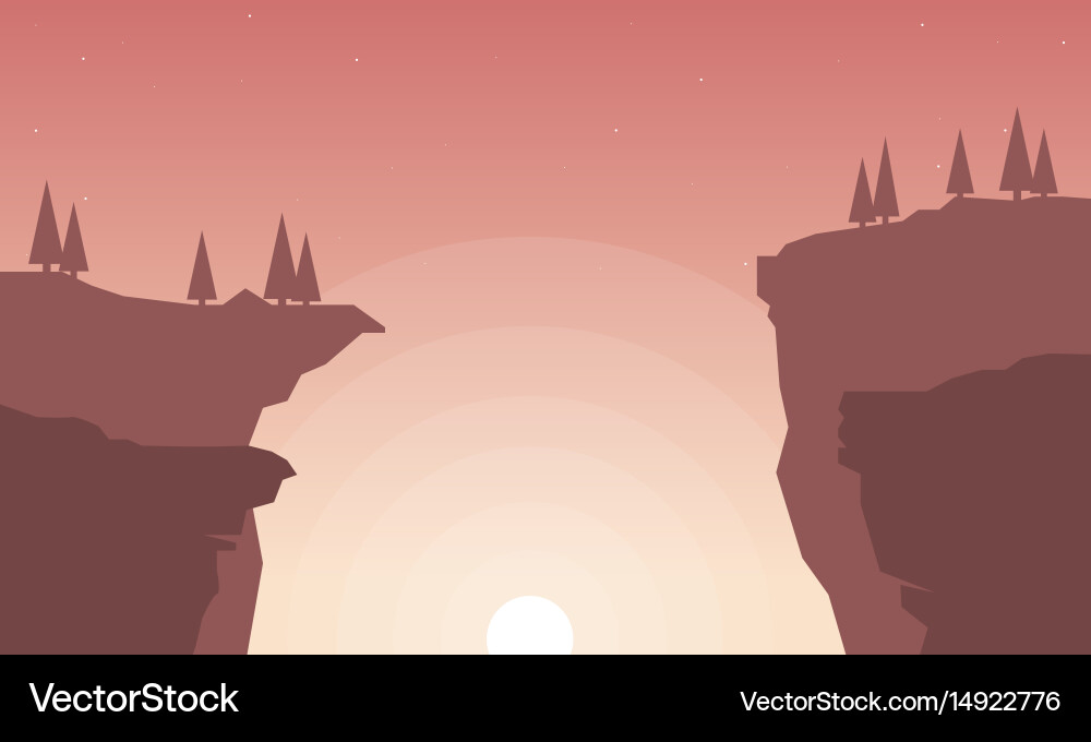 Scenery cliff style game background Vector Image