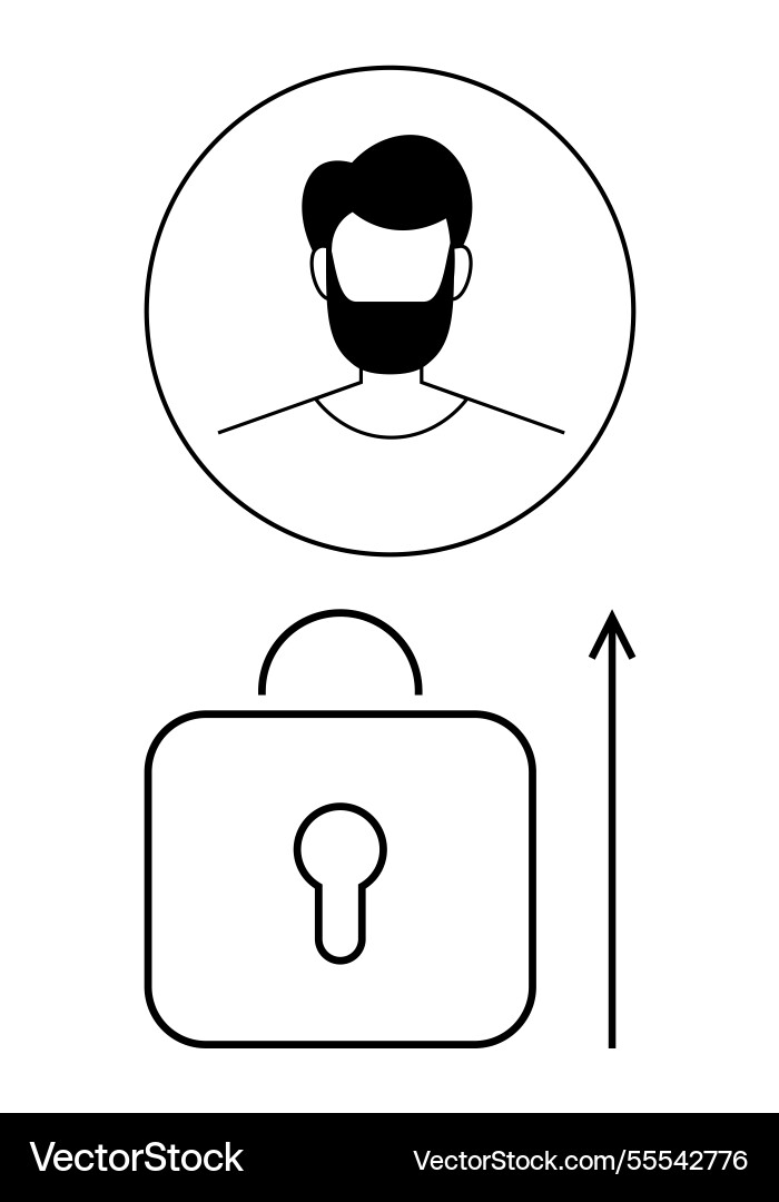 Secure access concept with user profile Secure access concept with user profile Vector Image