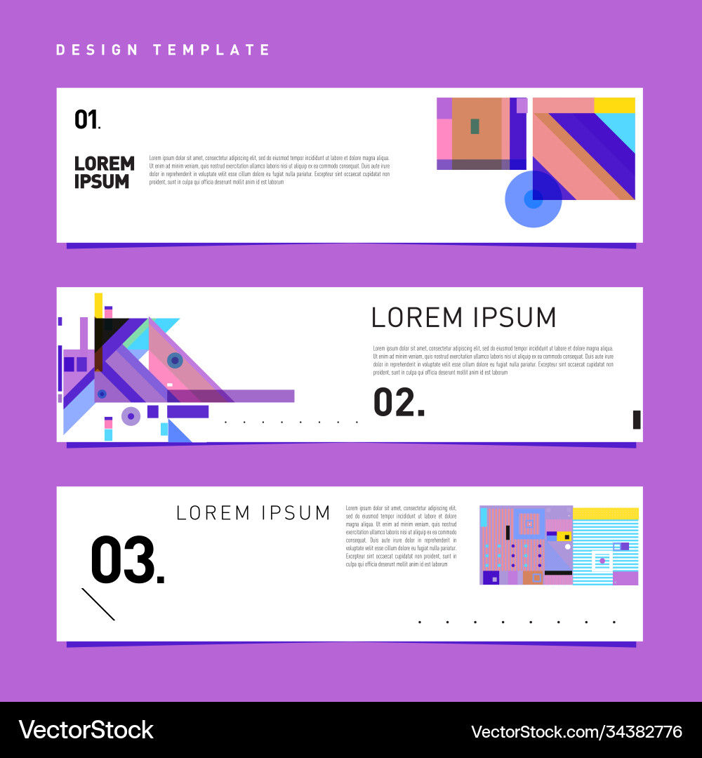 Set abstract banner web design template retro Set abstract banner web design template retro Vector Image