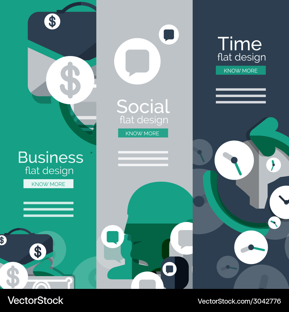 Set of flat design universal web concepts Vector Image