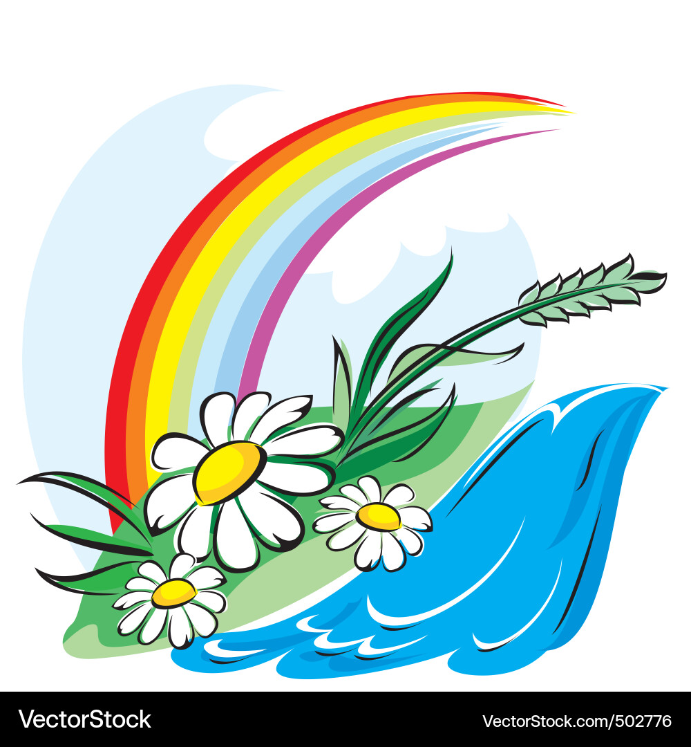 Spring Rainbow Meadow vector image
