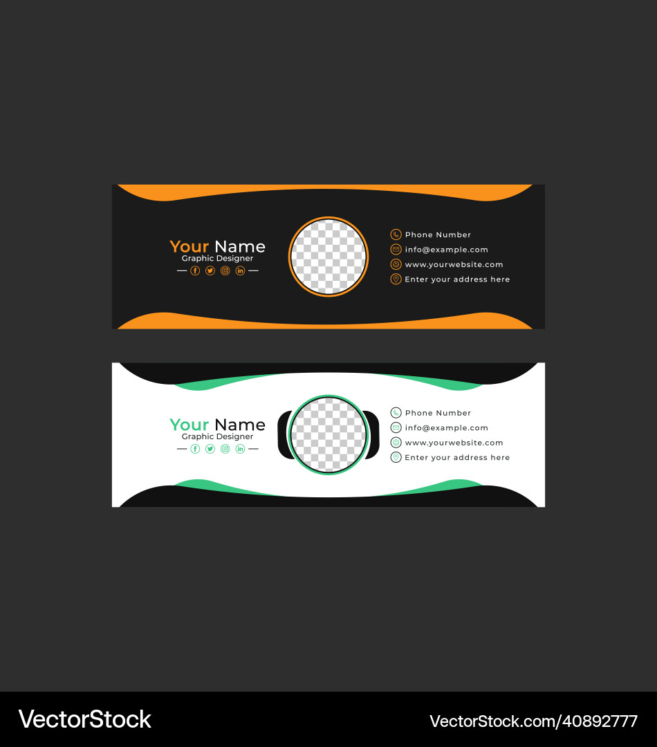 Creative email signature template simple design Creative email signature template simple design vector image
