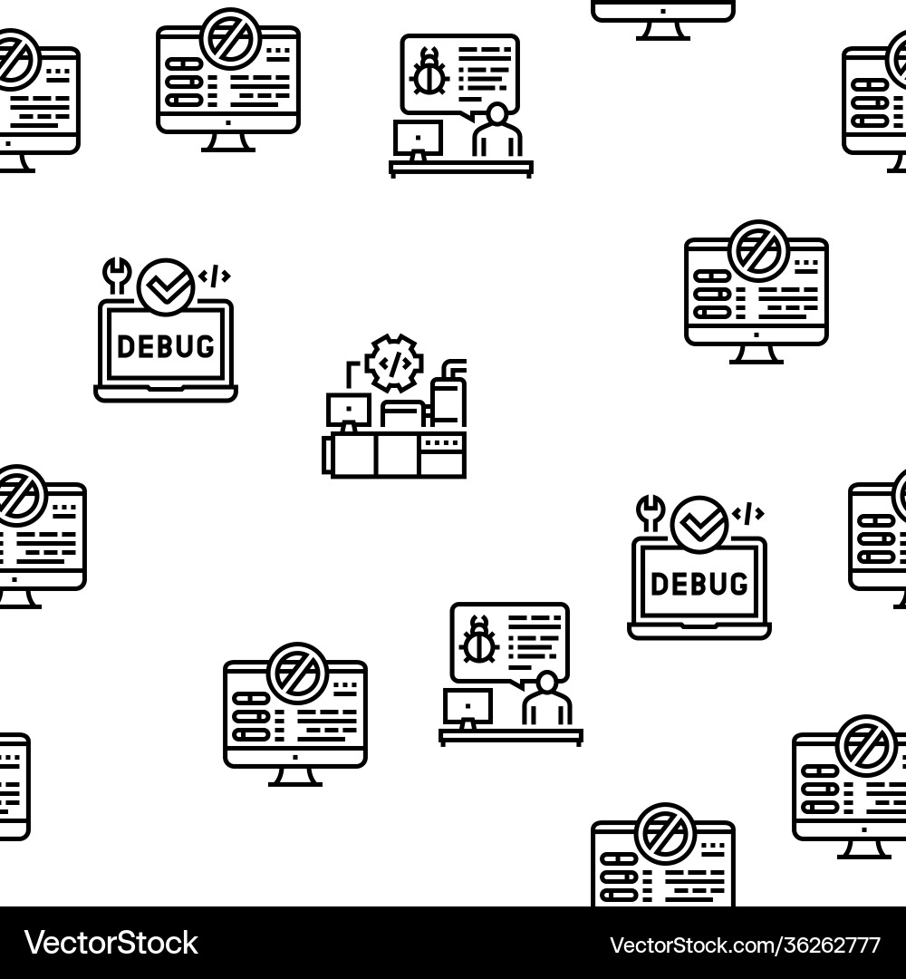 Debug research and fix seamless pattern Debug research and fix seamless pattern Vector Image