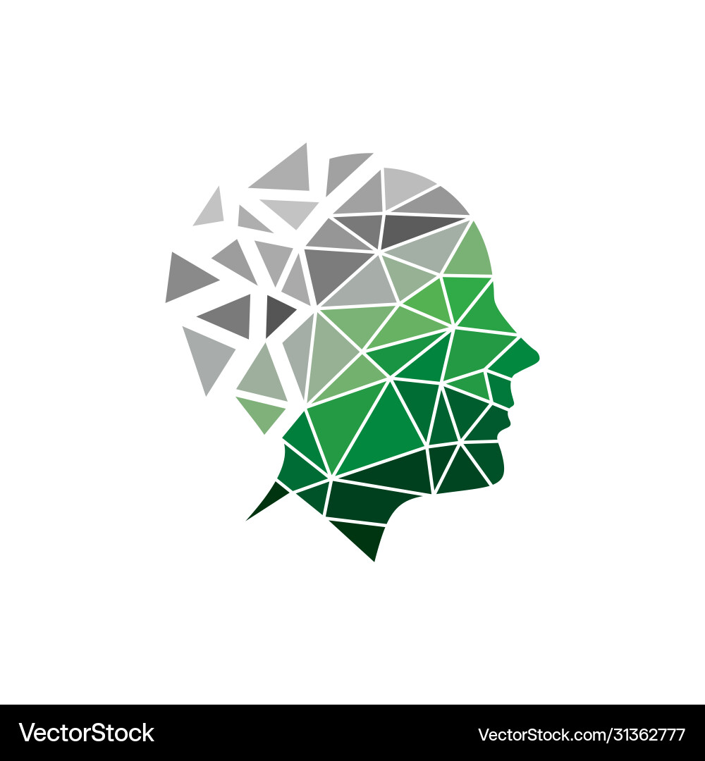 Digital head logo design vector image