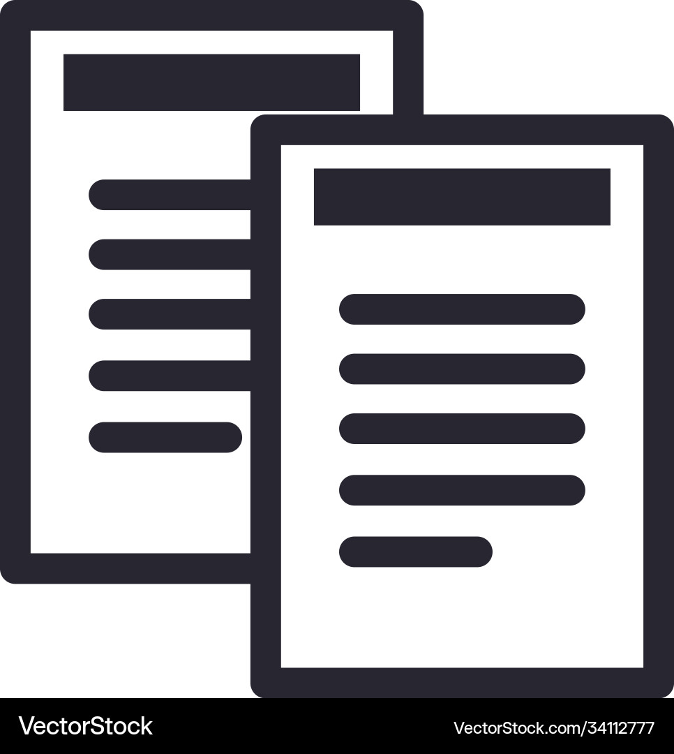Documents line style icon design Vector Image