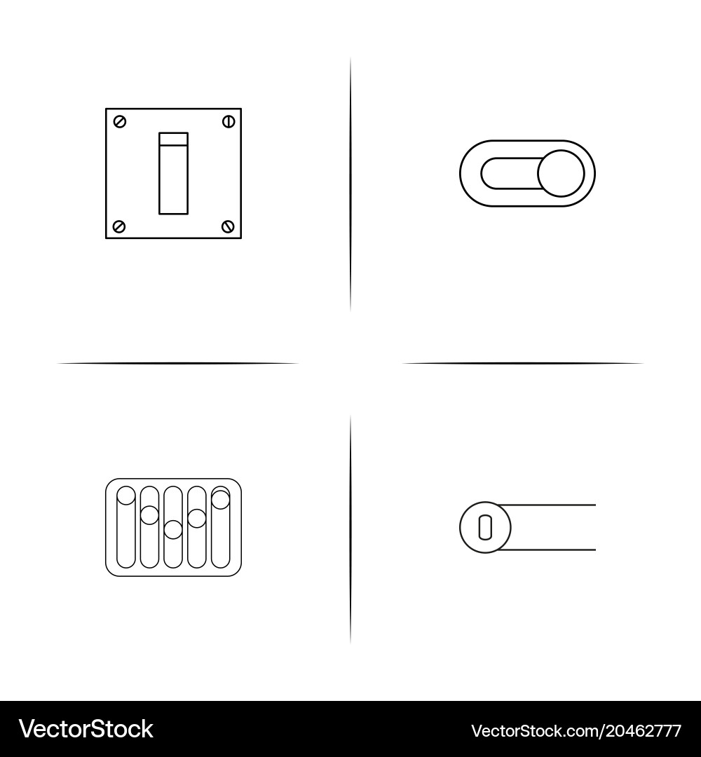 Electrical simple linear icon set outline icons vector image