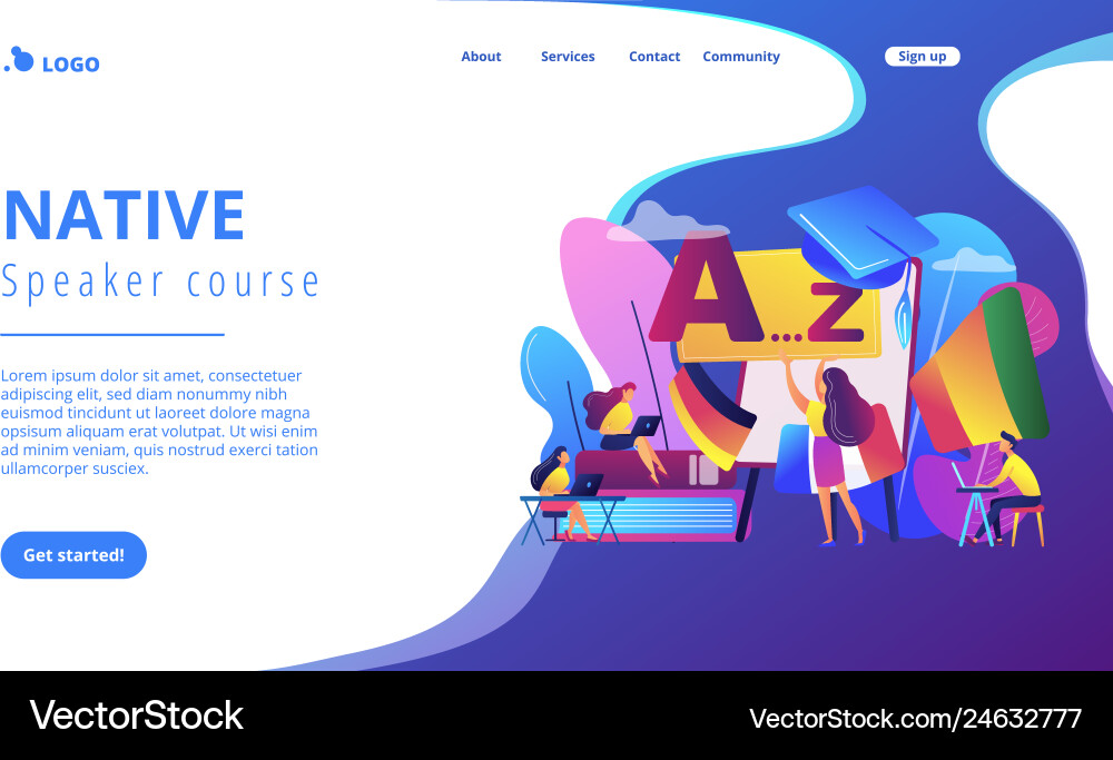 Foreign language workshop concept landing page Foreign language workshop concept landing page vector image