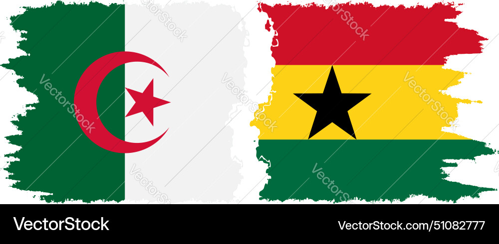 Ghana und algeria grunge flags verbindung Ghana und algeria grunge flags verbindung vektorbild
