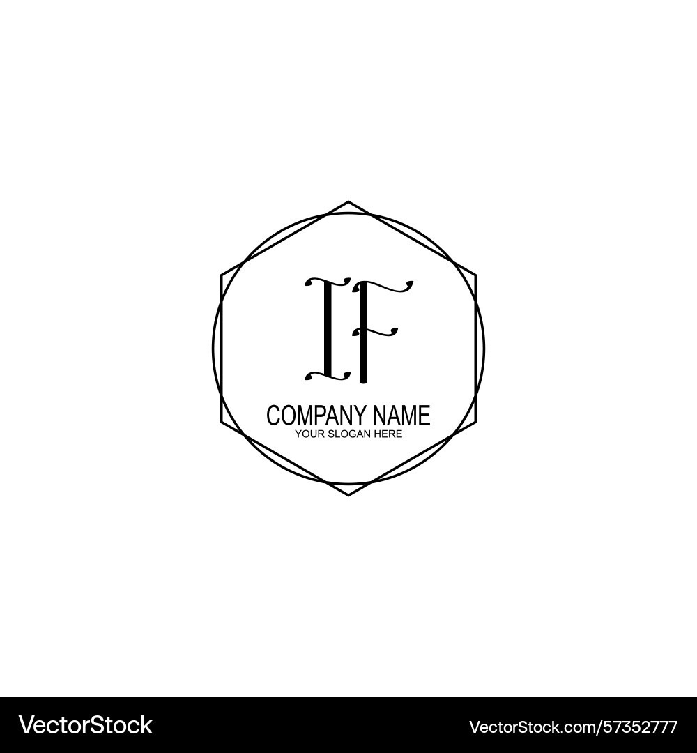 Minimalist handwritten if initial logos with soft Minimalist handwritten if initial logos with soft Vector Image