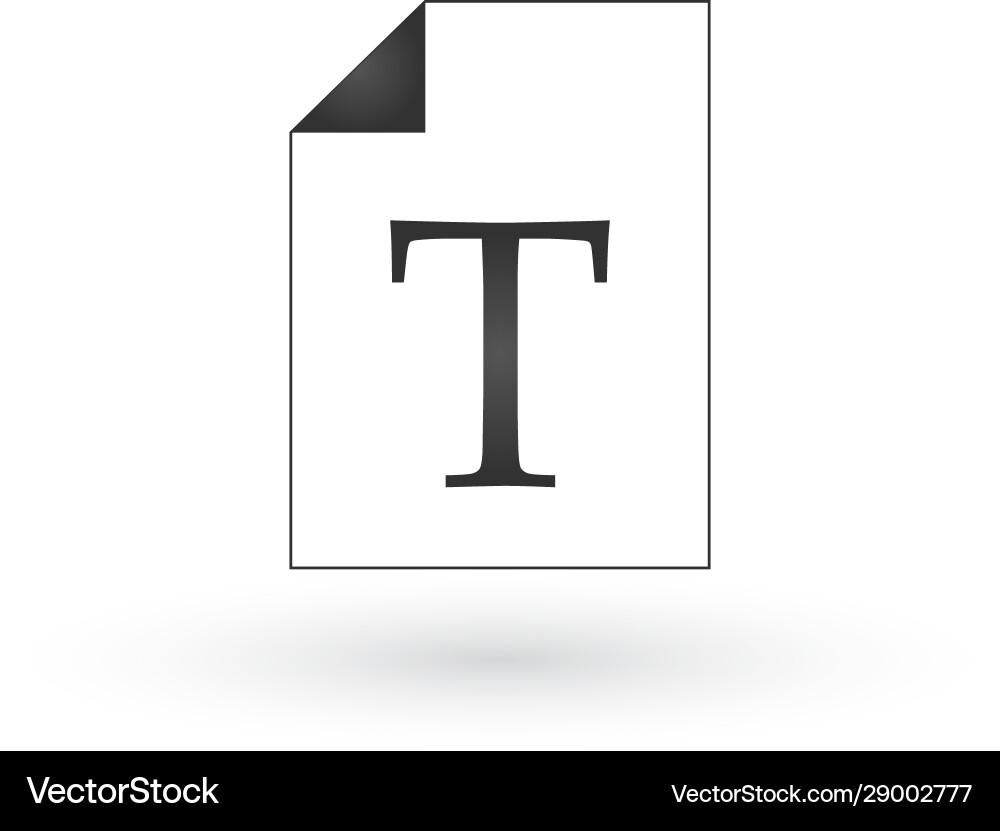 Page with letter t text document icon web Page with letter t text document icon web vector image