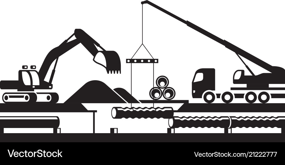 Pipeline Replacement Project vector image