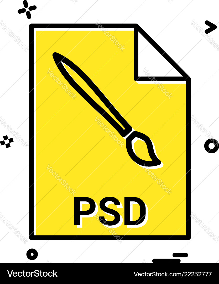 Psd file extension format icon design Psd file extension format icon design vector image