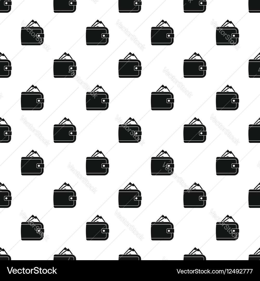Purse with money pattern simple style Vector Image