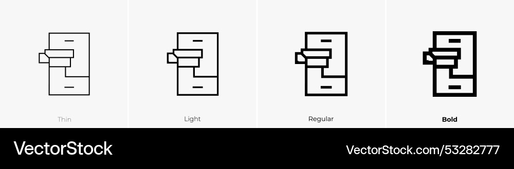 Remote access icon thin light regular and bold Remote access icon thin light regular and bold Vector Image