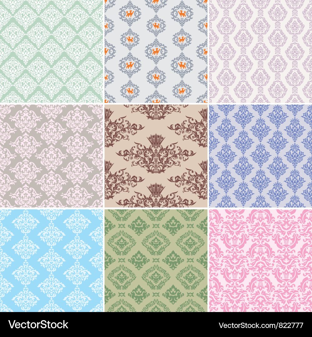 Retro Damask Pattern vector image