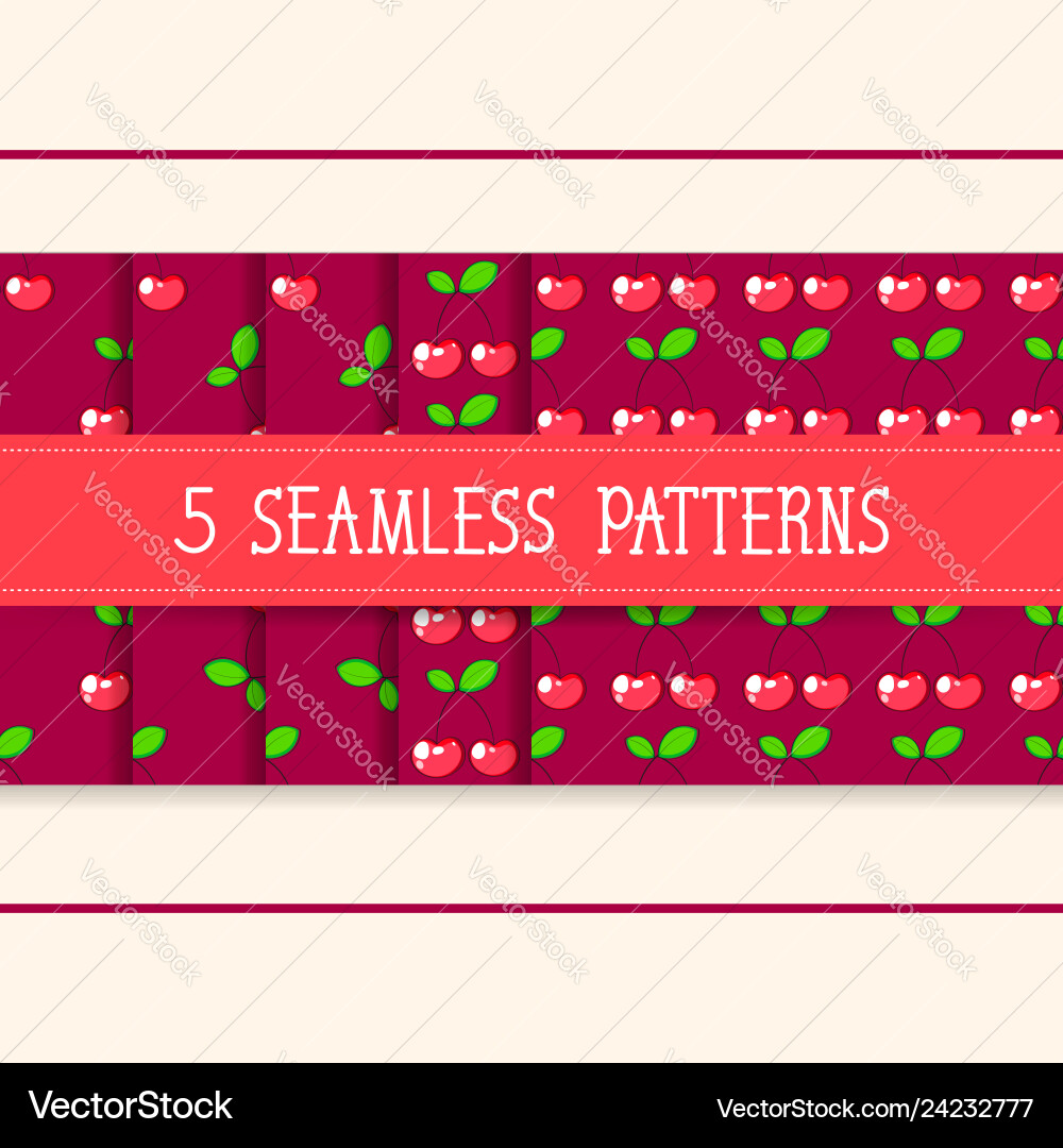 Set of five seamless patterns for your products Set of five seamless patterns for your products vector image