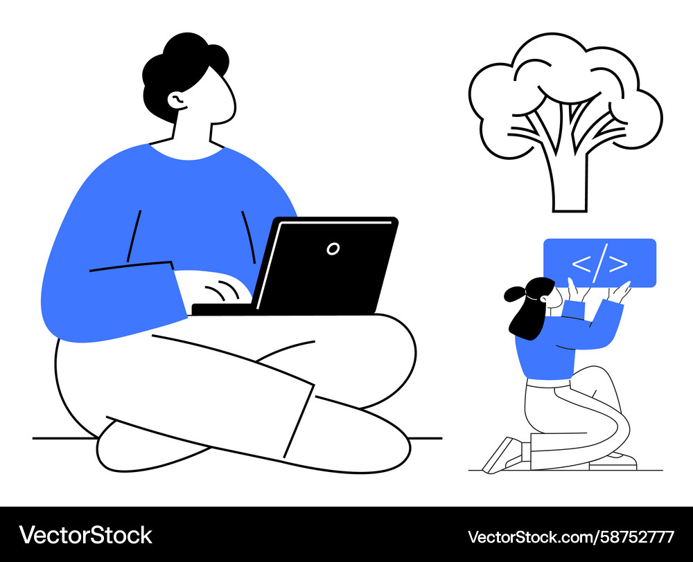 Team Coding & Innovation Vector Image