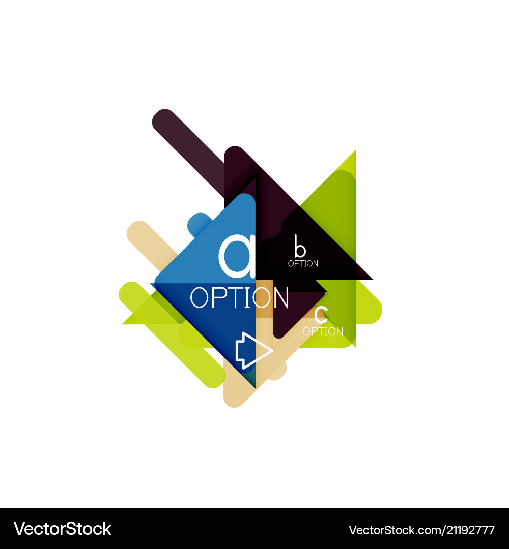 Triangle data visualization design option Triangle data visualization design option vector image