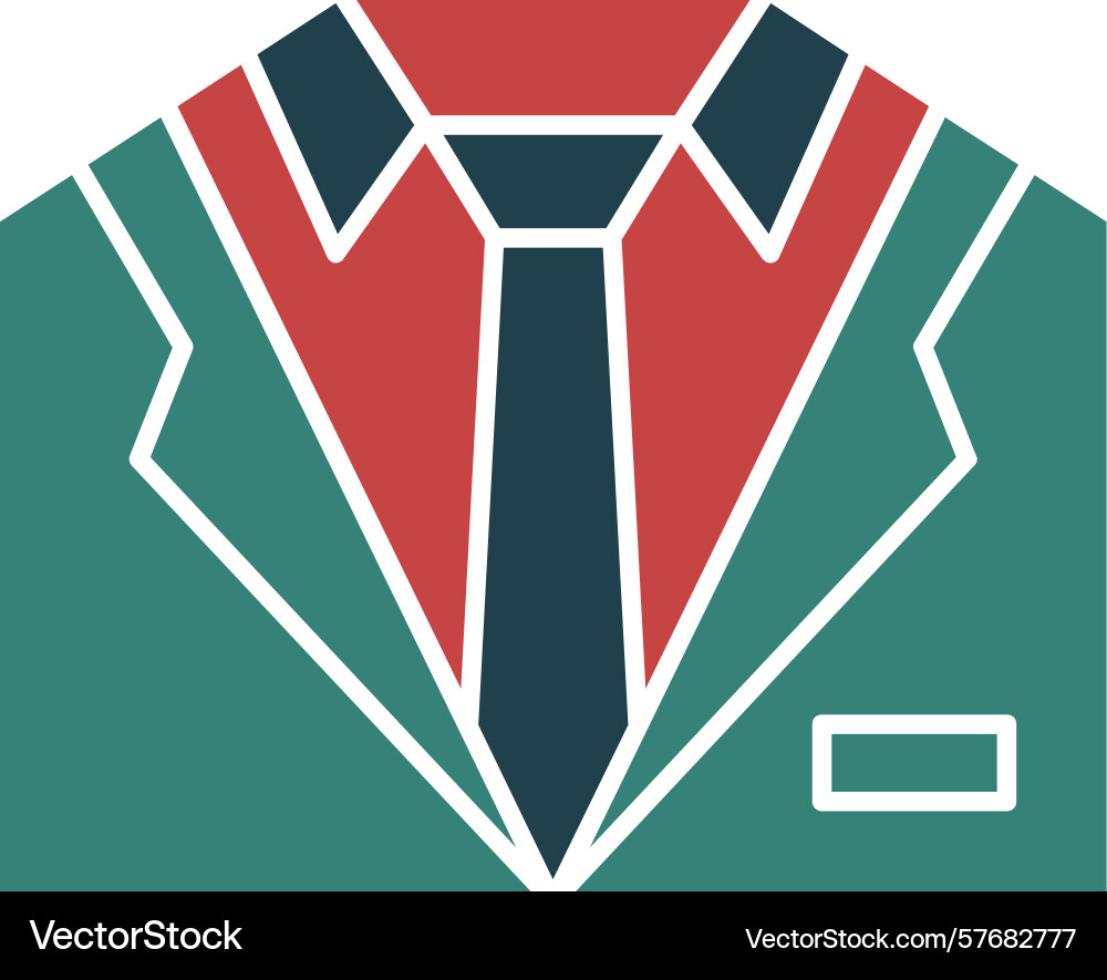 Tuxedo glyph multi color icon Vector Image