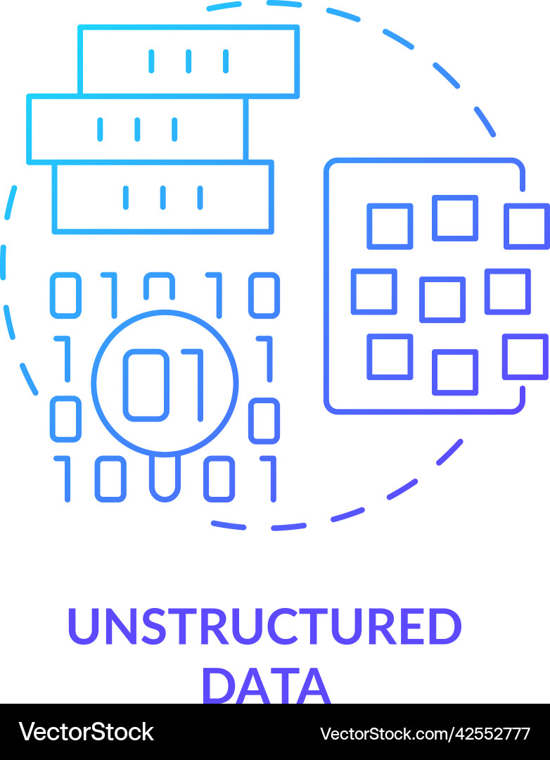 Unstructured data blue gradient concept icon Unstructured data blue gradient concept icon vector image