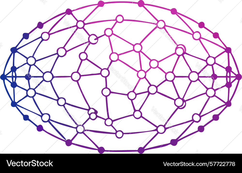 Abstract elongated network of interconnected Vector Image